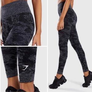 Gymshark Camo Black Leggings Scrunch Butt